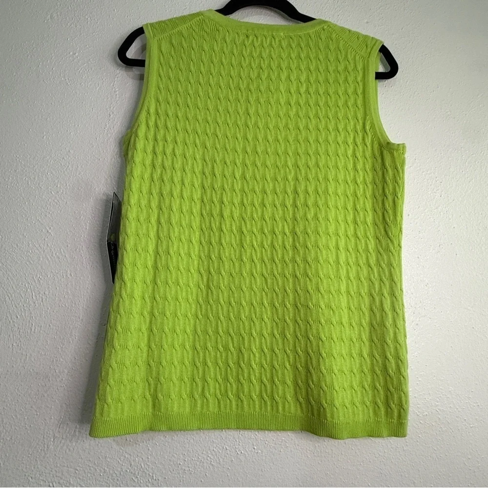Designers Originals Green Sleeveless Top. 100% cotton. Sz M. NWT. - Picture 5 of 7